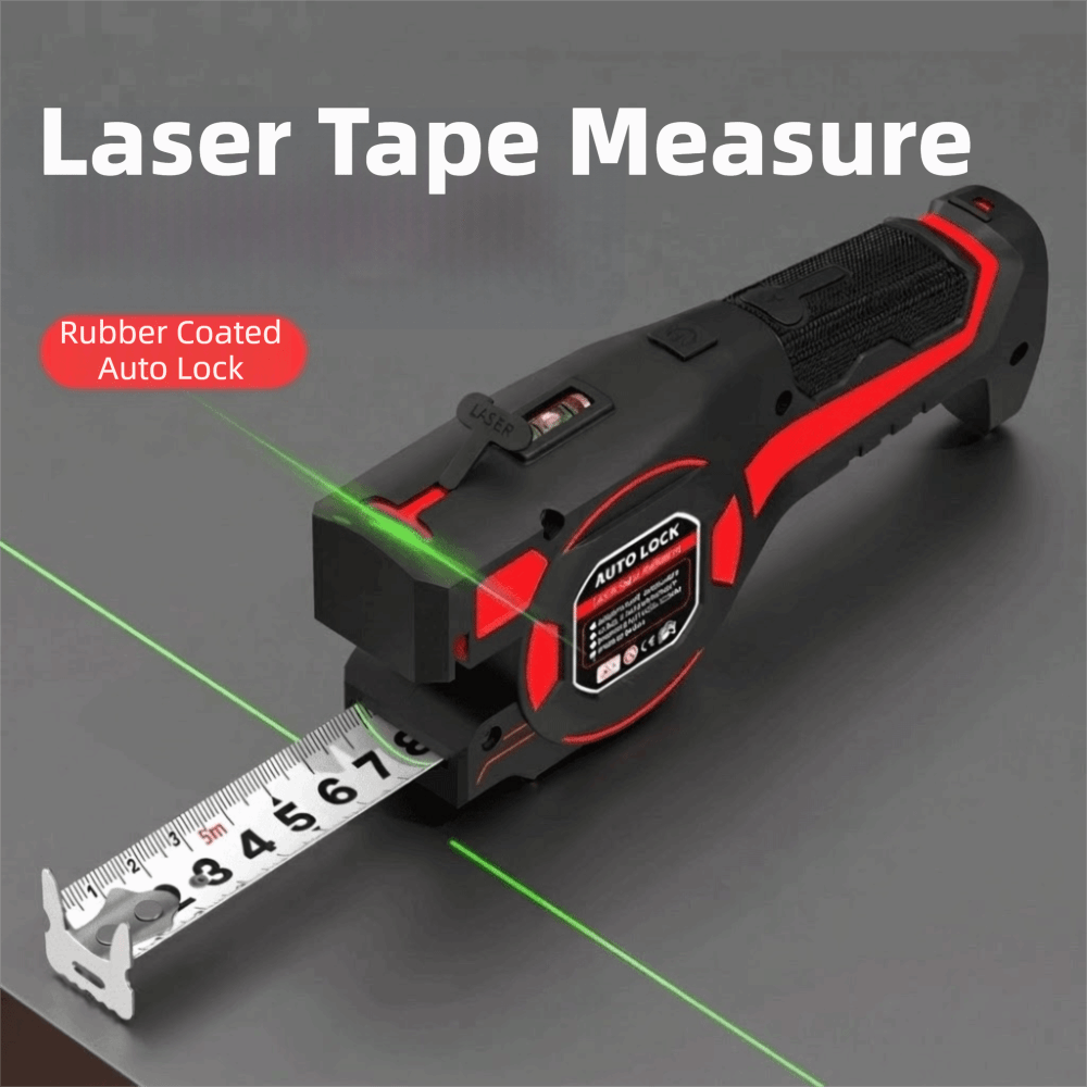 Industrial Laser Tape Measure - 3-in-1 Laser Meetlint Intrekbaar Oplaadbaar Digitaal