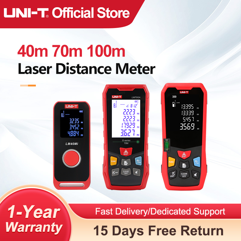 Industrial Laser Tape Measure - UNI-T Laser-afstandsmeter 40m 60m 70m 100m