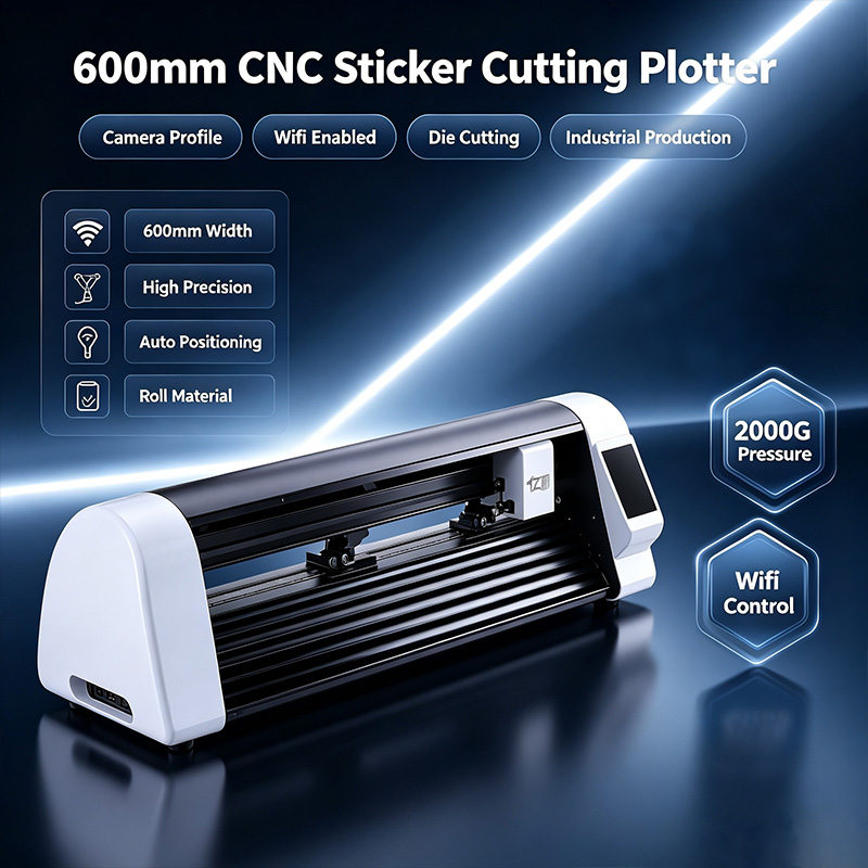 Industrial Laser Cutter - 600mm CNC Laser Sticker Snijplotter Camera