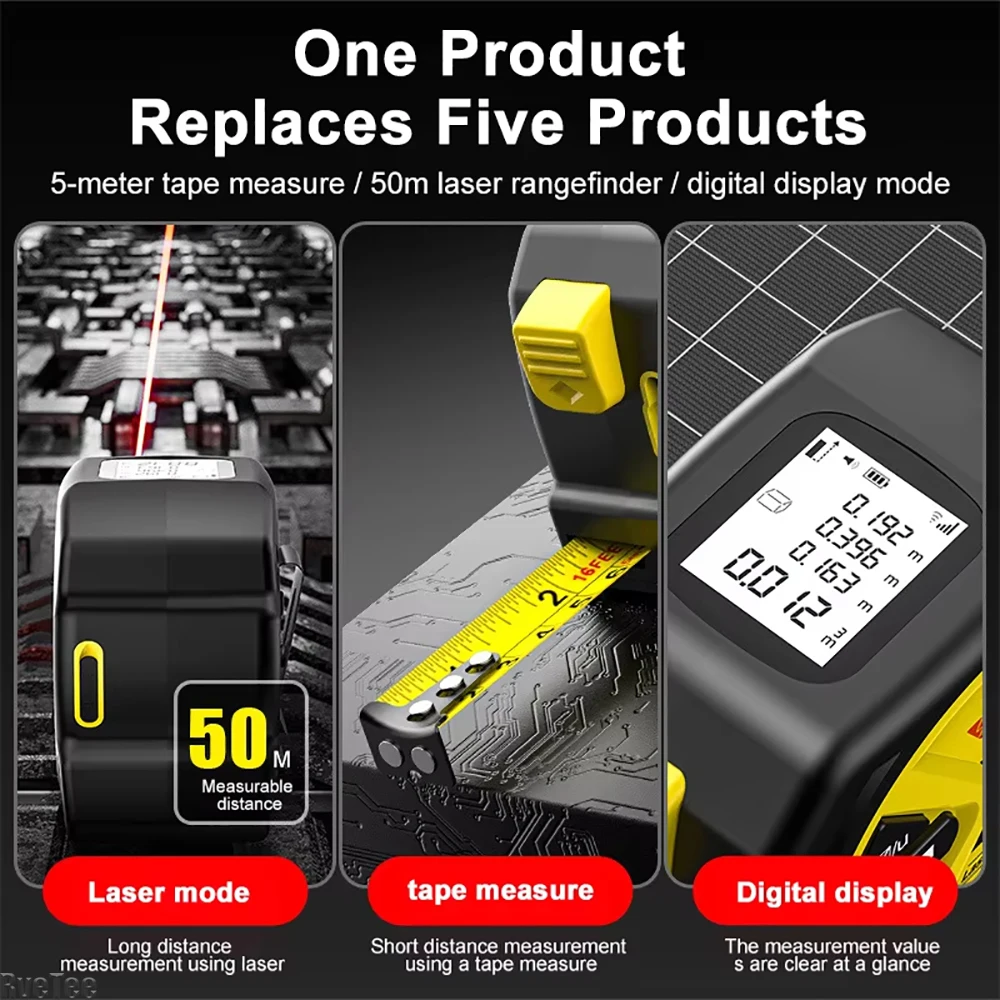 USB-oplaadlaser 5M meetlint Kr - Industrial Laser Tape Measure recensie en prijs
