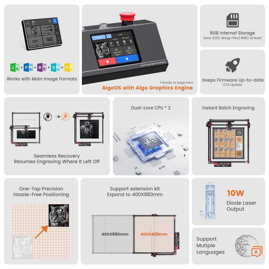 AlgoLaser DIY KIT MK2 10W lase - Industrial Laser Cutter recensie en prijs